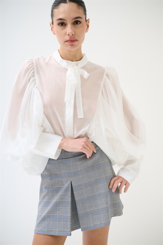 CAMICIA COLLO COREANA MANICA PIPISTRELLO LYOCELL BURRO