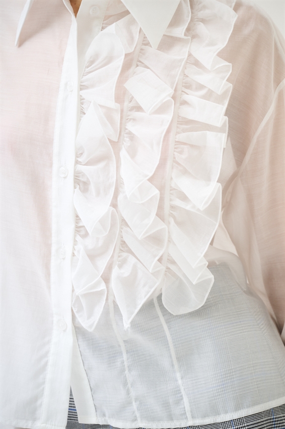 CAMICIA CON ROUCHES LATERALI IN LYOCELL BURRO