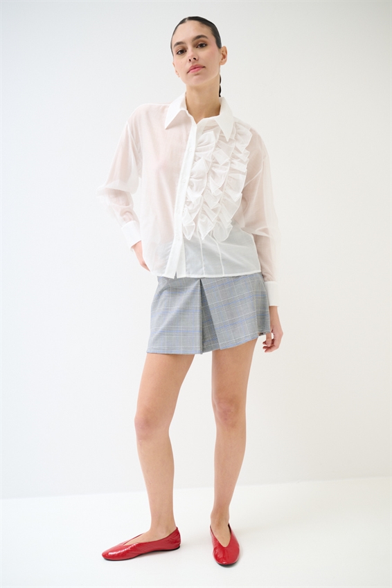 CAMICIA CON ROUCHES LATERALI IN LYOCELL BURRO