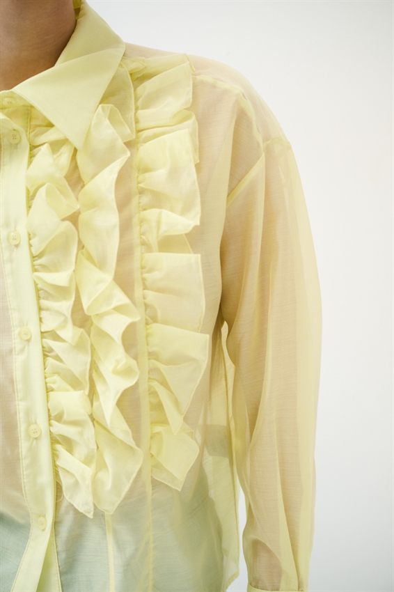 CAMICIA CON ROUCHES LATERALI IN LYOCELL MORO