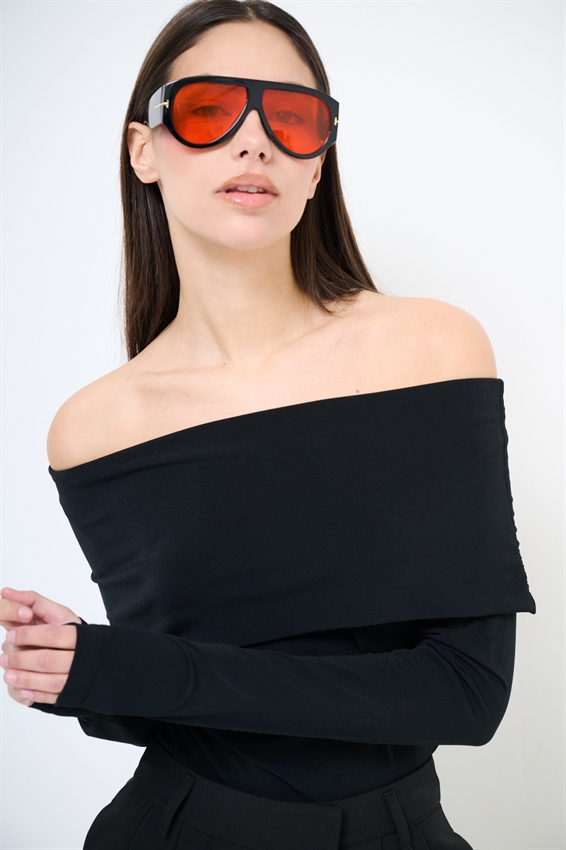 MAGLIA SCOLLO SHIFFER MANICA LUNGA NERO