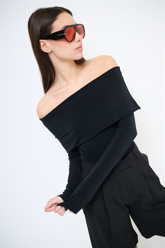 MAGLIA SCOLLO SHIFFER MANICA LUNGA NERO