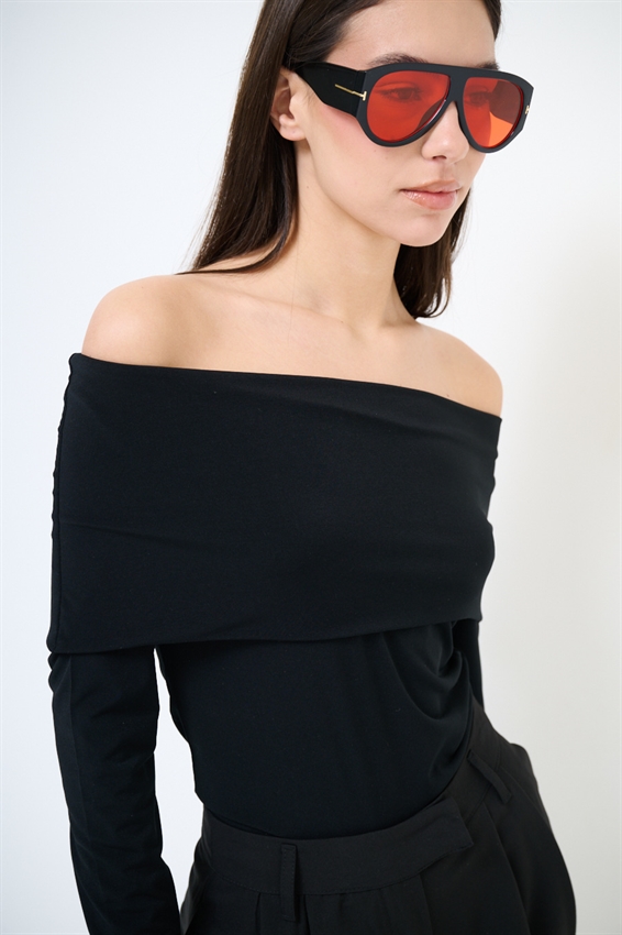 MAGLIA SCOLLO SHIFFER MANICA LUNGA NERO