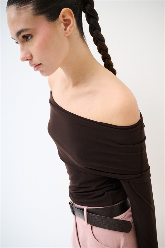 MAGLIA SCOLLO SHIFFER MANICA LUNGA MORO