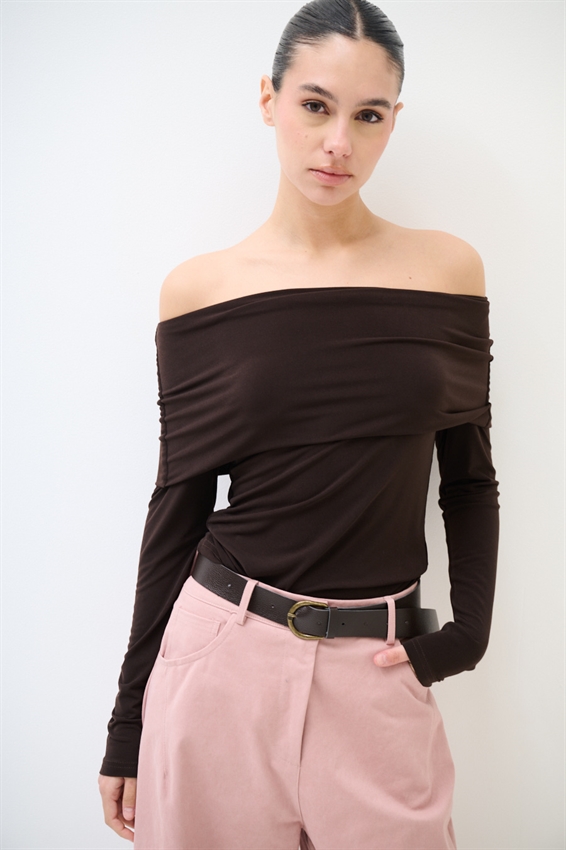 MAGLIA SCOLLO SHIFFER MANICA LUNGA MORO