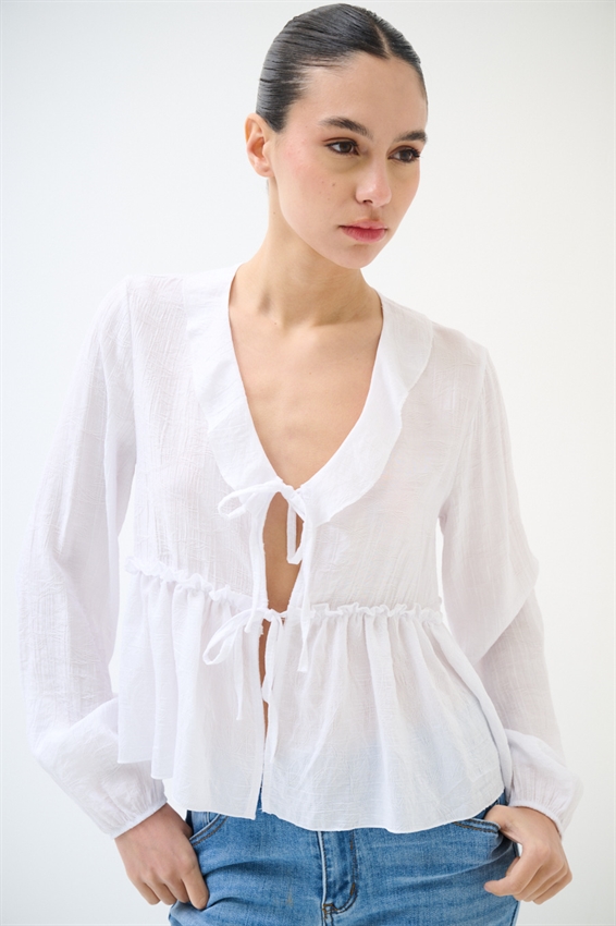 BLUSA CON LACCI BIANCO