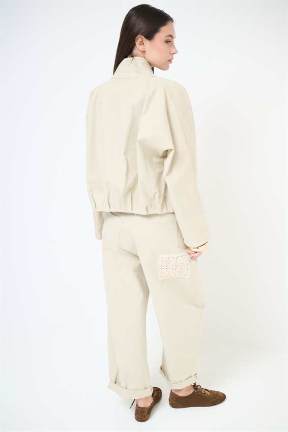 BOMBER CON COLLO ALTO SABBIA