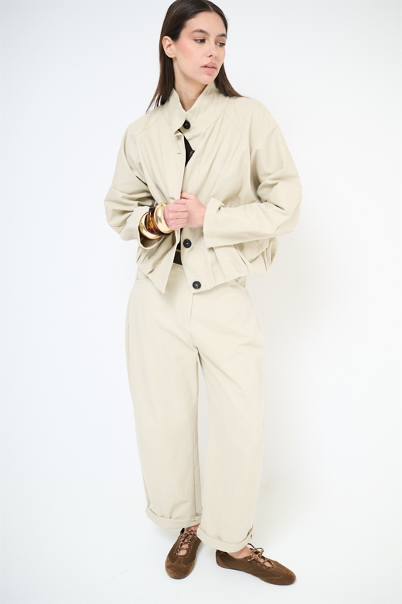 BOMBER CON COLLO ALTO SABBIA