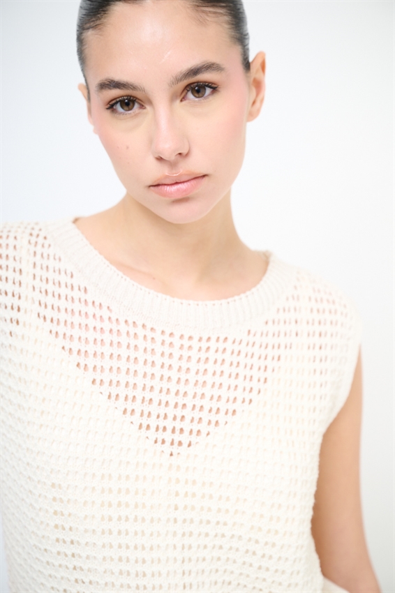 GILET PARICOLLO TRAFORATO NATURALE