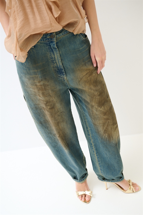 JEANS A LAVAGGIO MACCHIE CON LACCIO BLU MEDIO