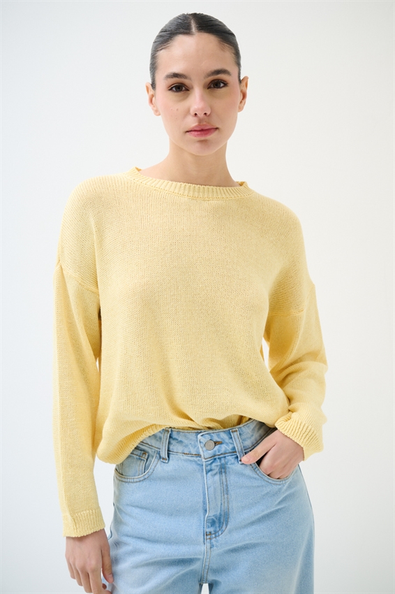 MAGLIA PARICOLLO IN COTONE GIALLO
