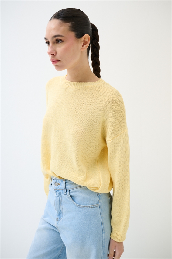 MAGLIA PARICOLLO IN COTONE GIALLO