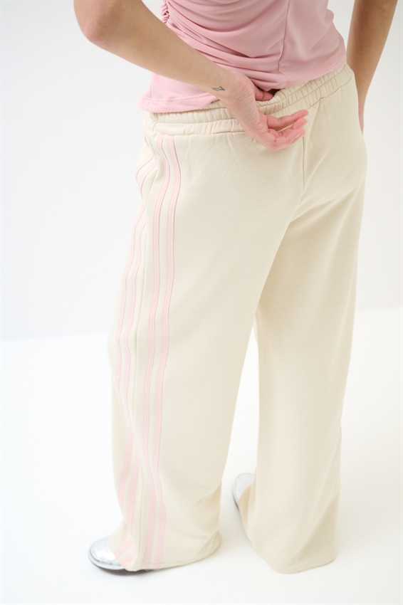 PANTALONE AMPIO CON 4 BANDE BURRO/ROSA