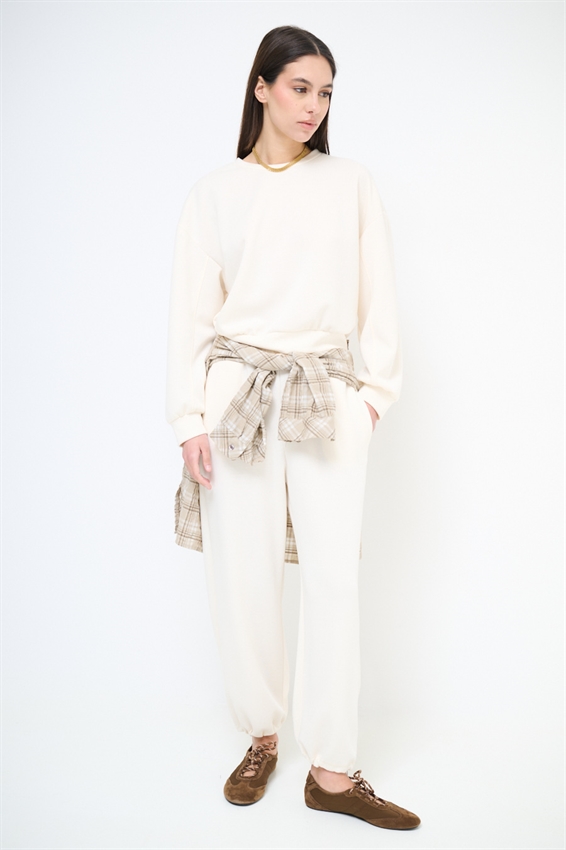 PANTALONE CON COULISSE SUL FONDO REGOLABILE BURRO