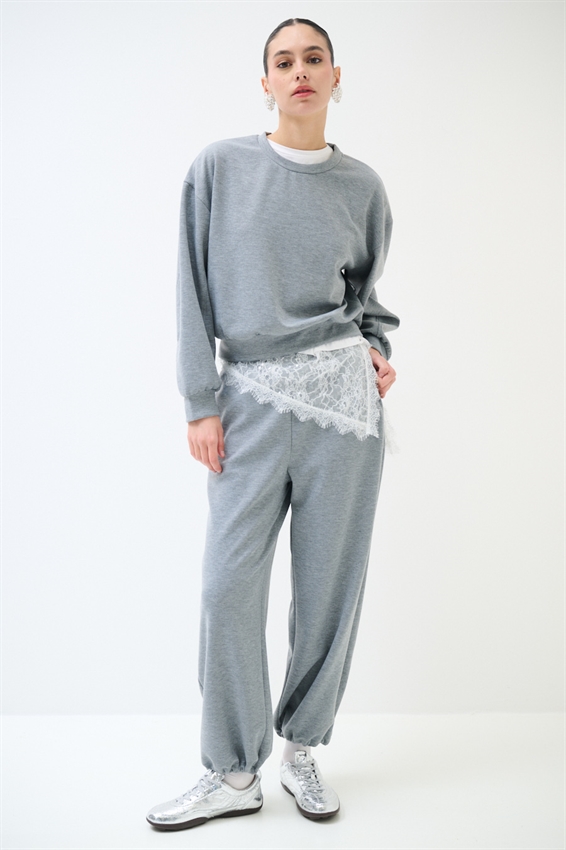 PANTALONE CON COULISSE SUL FONDO REGOLABILE GRIGIO