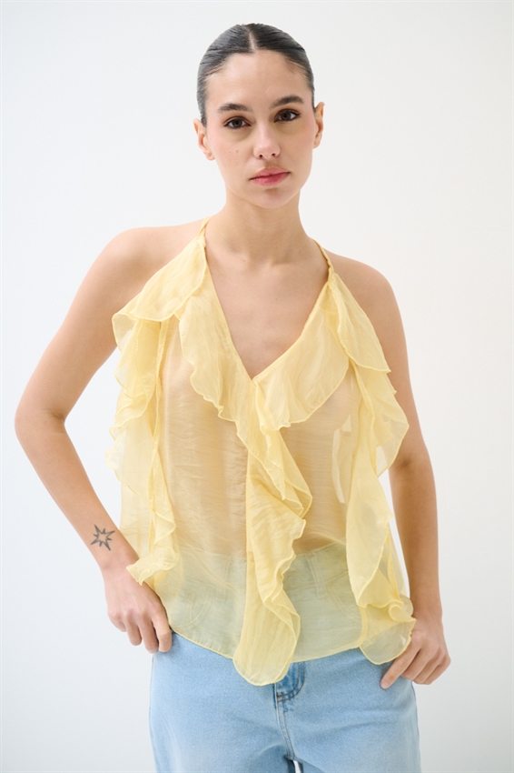 TOP CON ROUCHES GIALLO