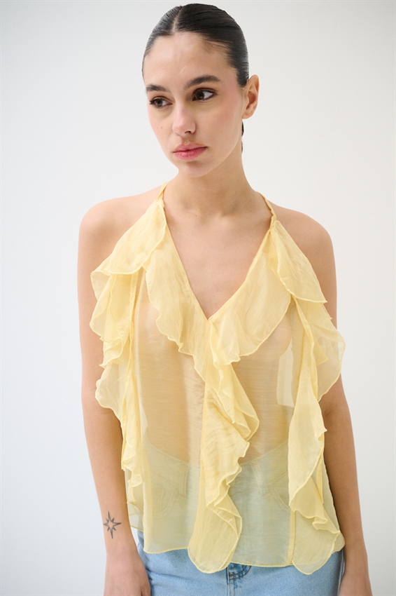 TOP CON ROUCHES GIALLO