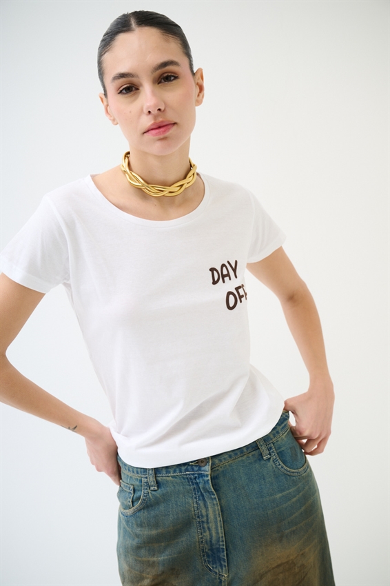 T-SHIRT BASIC STAMPA DAY OFF MORO