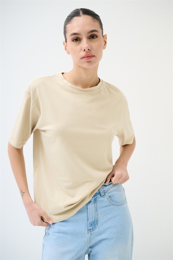 T-SHIRT BASIC TINTA UNITA BEIGE