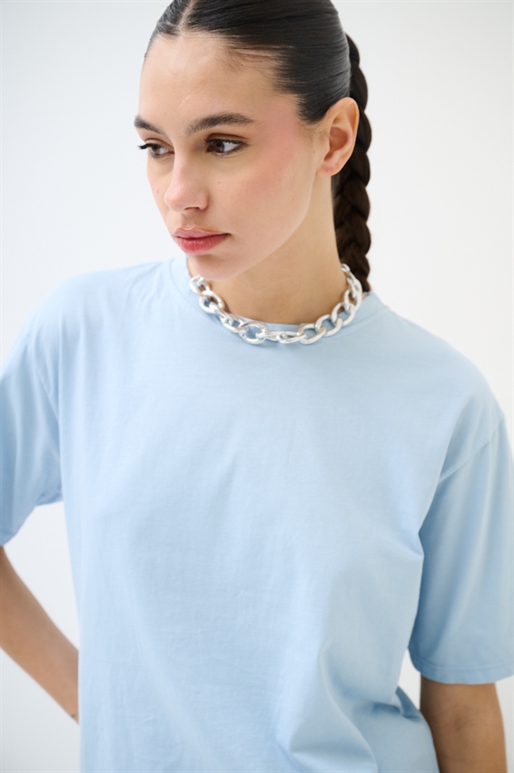 T-SHIRT BASIC TINTA UNITA CELESTE