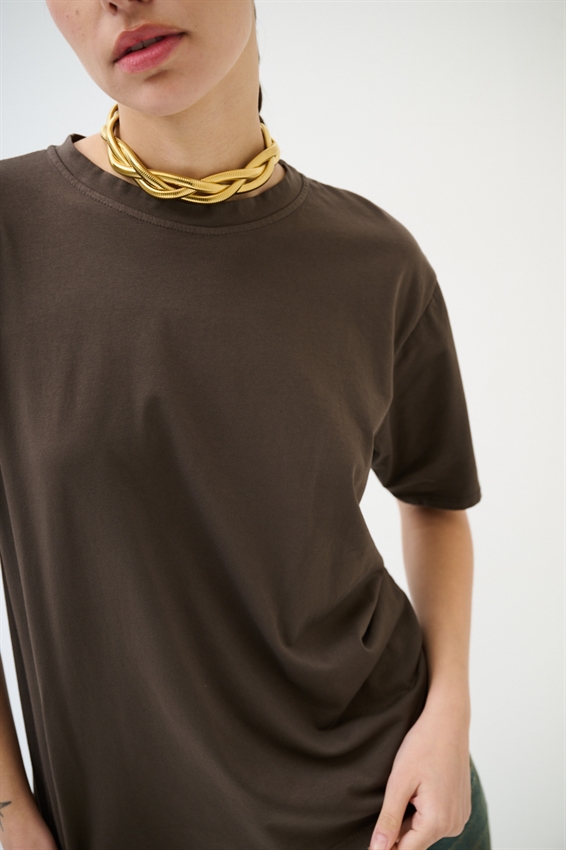 T-SHIRT BASIC TINTA UNITA MORO