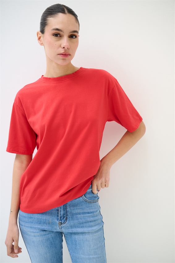 T-SHIRT BASIC TINTA UNITA ROSSO