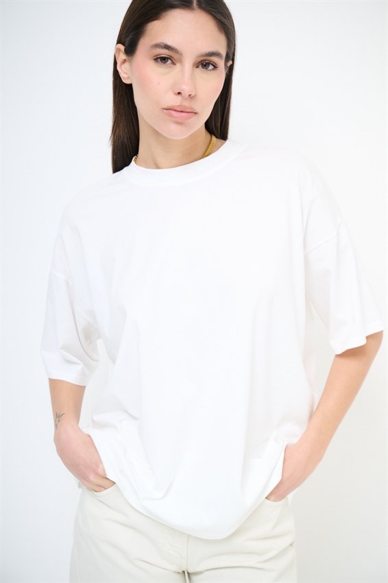 T-SHIRT OVER TINTA UNITA BIANCO