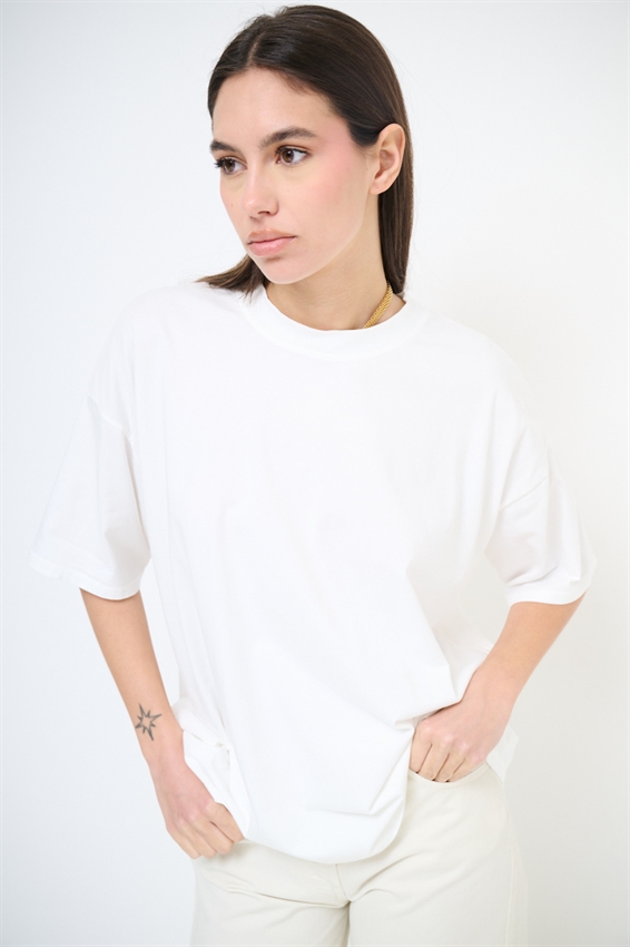 T-SHIRT OVER TINTA UNITA BIANCO