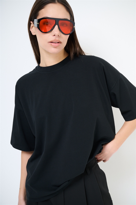 T-SHIRT OVER TINTA UNITA NERO