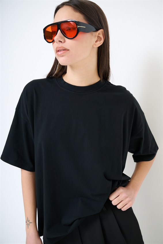 T-SHIRT OVER TINTA UNITA NERO