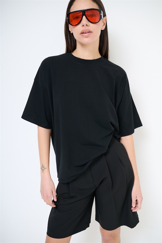 T-SHIRT OVER TINTA UNITA NERO