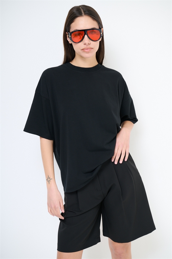 T-SHIRT OVER TINTA UNITA NERO