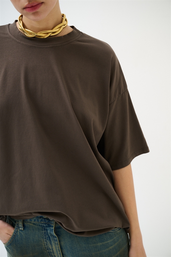 T-SHIRT OVER TINTA UNITA MORO