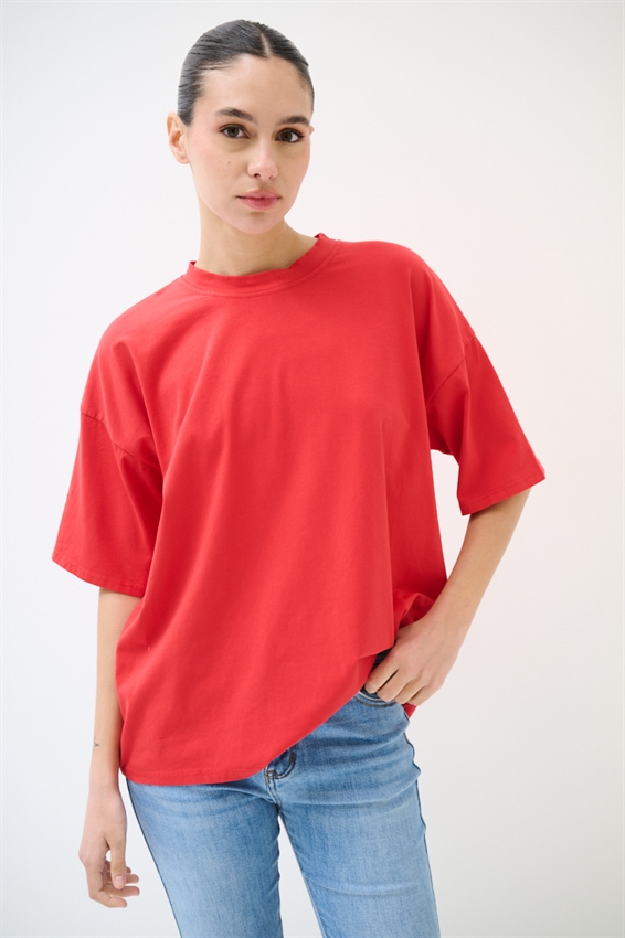 T-SHIRT OVER TINTA UNITA ROSSO