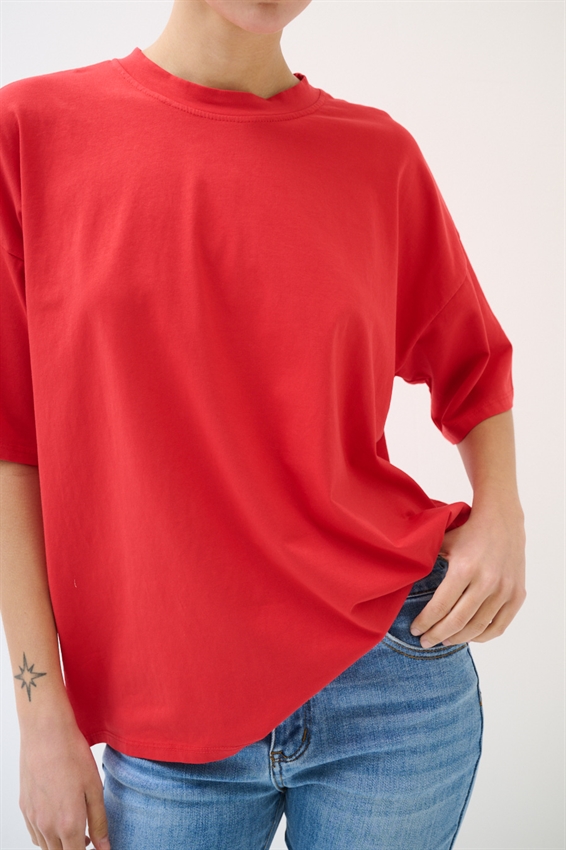 T-SHIRT OVER TINTA UNITA ROSSO