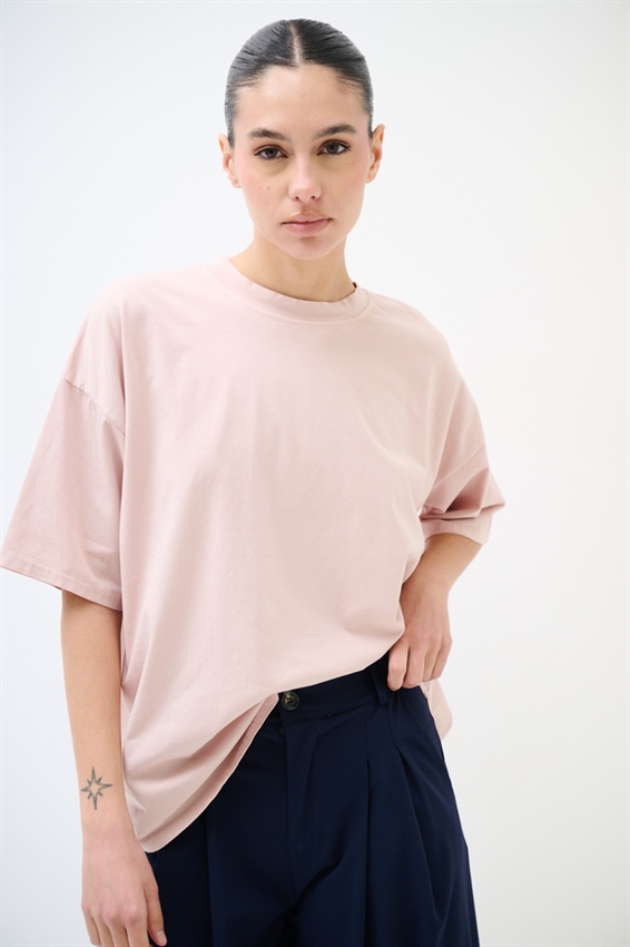 T-SHIRT OVER TINTA UNITA ROSA