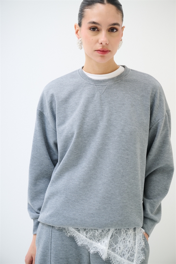 MAGLIA OVERSIZE LUNGA MODAL GRIGIO