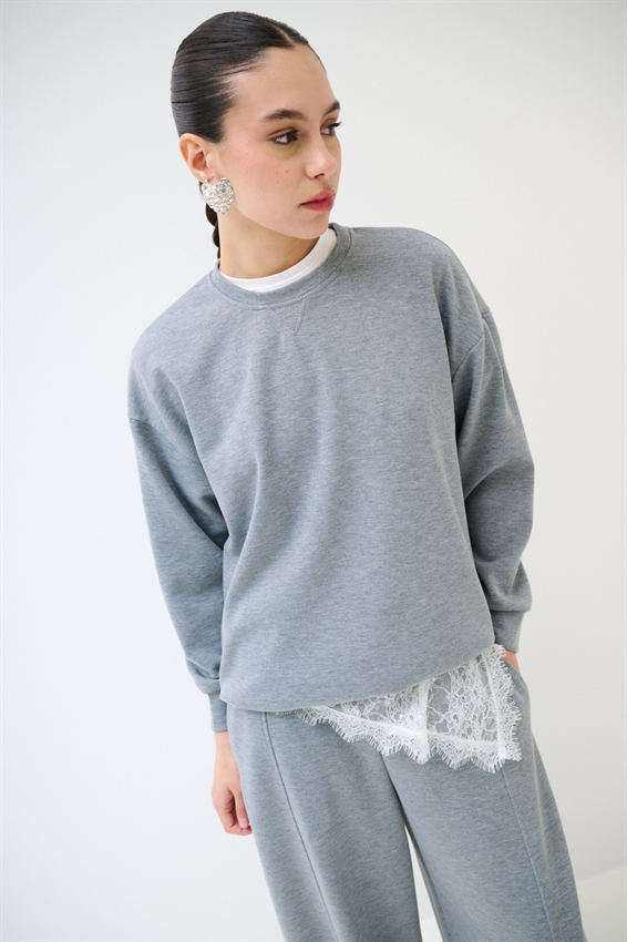 MAGLIA OVERSIZE LUNGA MODAL GRIGIO