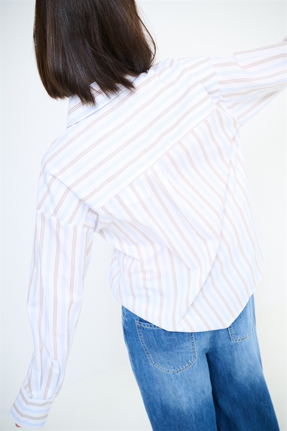 CAMICIA OVER OXFORD CON CASTONI BIANCO