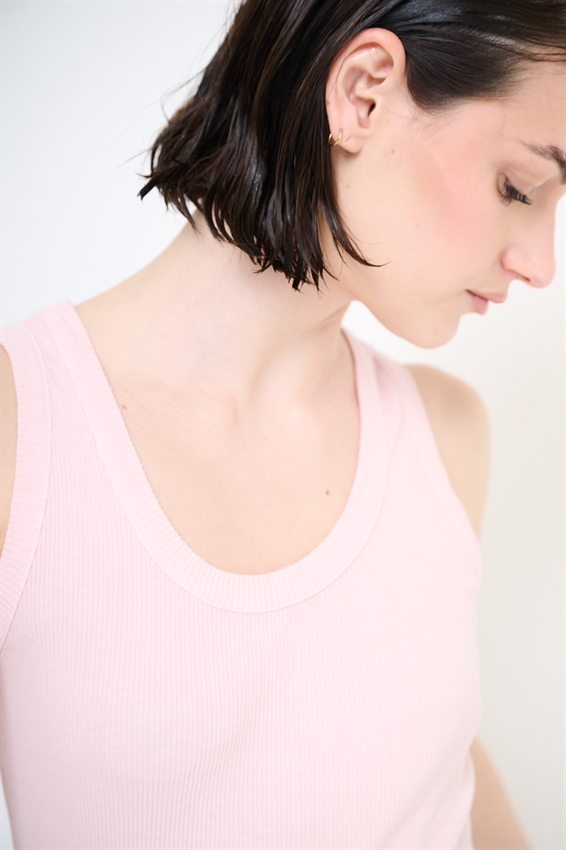 CANOTTA COSTINA CON SCOLLO ROSA