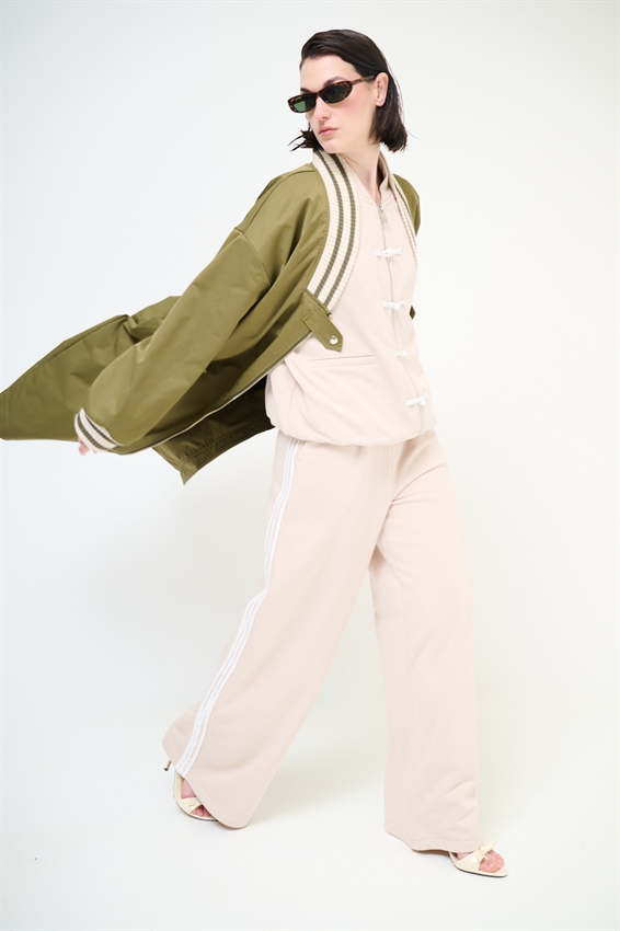 BOMBER LUNGO CON COSTINA VERDE MILITARE