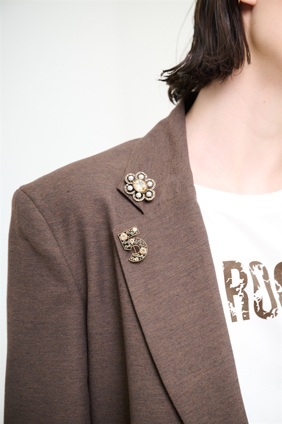 GIACCA OVERSIZE CON FODERA RIGHE A TAGLIO VIVO MORO