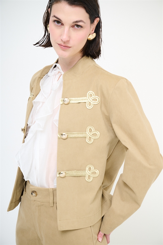 GIACCA NAPOLEONICA CON ALAMARI CAMMELLO