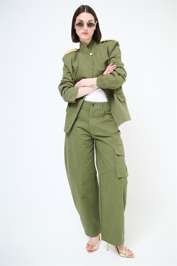 GIACCA ABB. ALTA CON ACCESSORIO SPALLA VERDE MILITARE