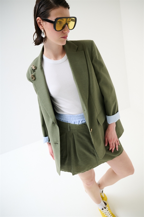 MINIGONNA CON FODERA RIGATA ARMY