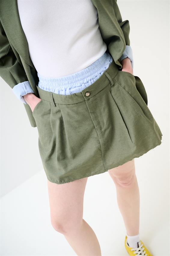 MINIGONNA CON FODERA RIGATA ARMY