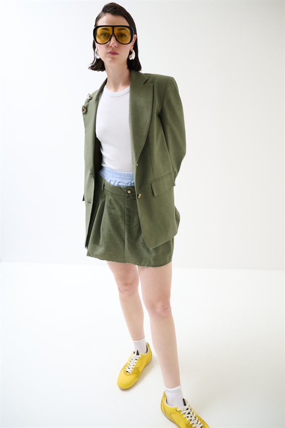 MINIGONNA CON FODERA RIGATA ARMY