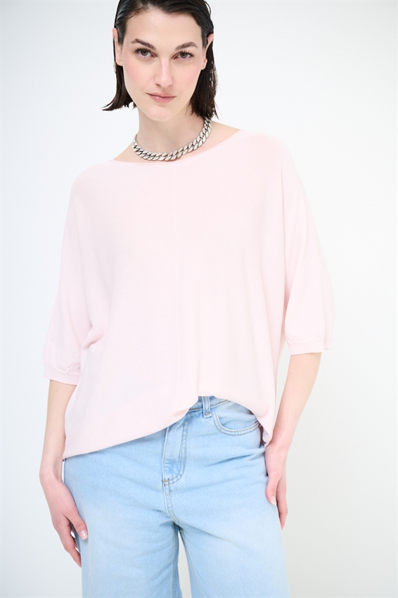 MAGLIA OVER CON MANICA PIPISTRELLO E RIGA DAV. ROSA