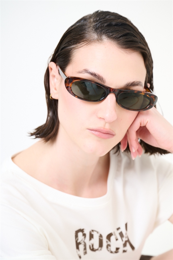 T-SHIRT CON STAMPA ROCK LAMINATA MORO