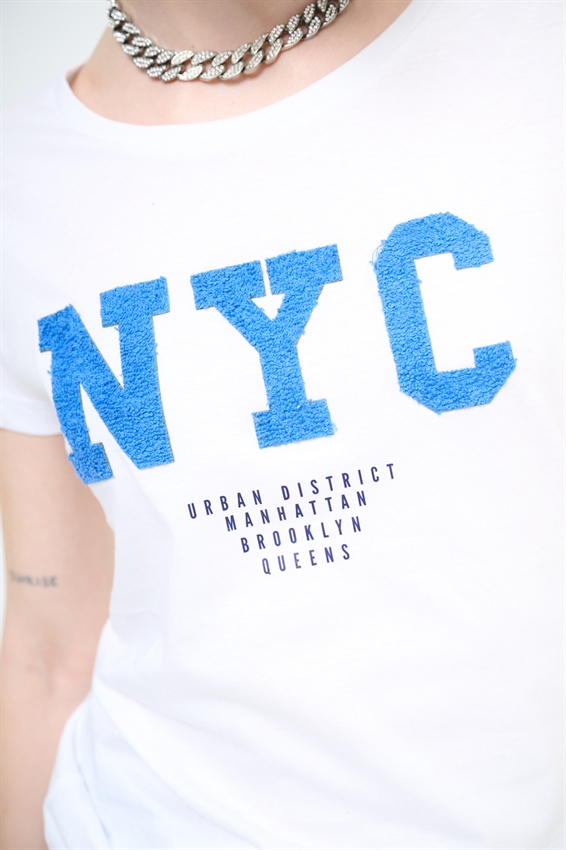 T-SHIRT CON STAMPA NYC NAVY